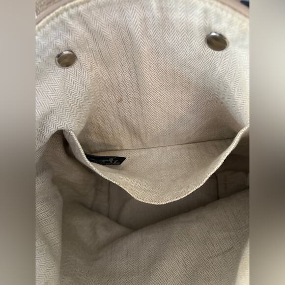 Hermès Woven Leather Chevron Tote Bag Beige Silver Made in India VPM Stamp - Picture 15 of 16